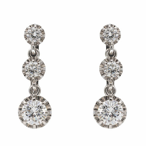 Boucles d'oreilles Boucles d'oreilles Dormeuses Or blanc Diamant 58 Facettes 2960964CN