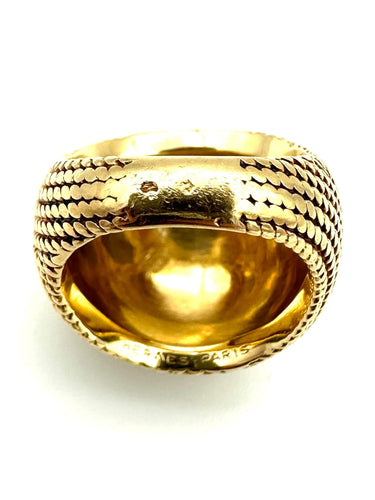 Bague 51 HERMES. Bague vintage or jaune 18K 58 Facettes