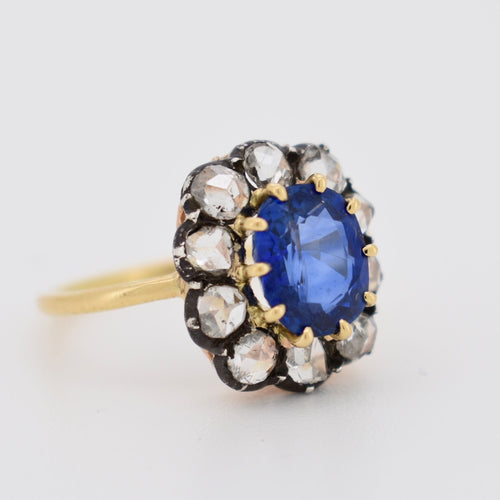 Bague 54 Bague Or, Saphir 2,5 Cts et Diamants - Belle Époque 58 Facettes 501