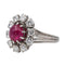 Bague 51 Bague Marguerite Or blanc, Platine Rubis, Diamant 58 Facettes 2830634CN