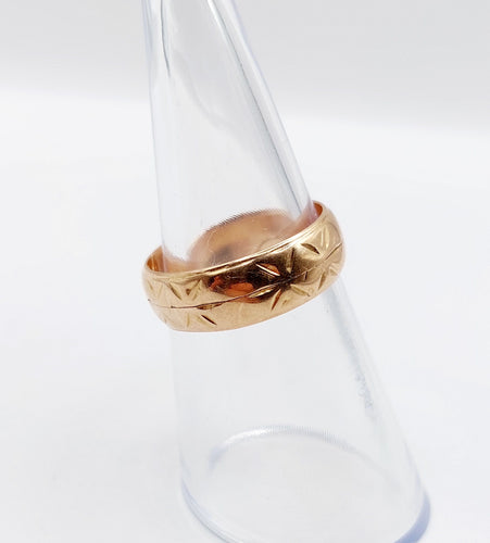 Bague 51 Alliance jumelées Gimmel antique or rose non gravée 58 Facettes A05700