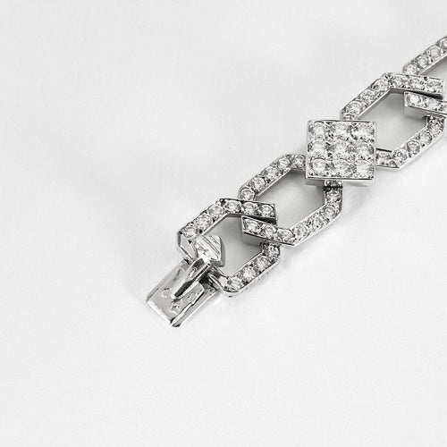 Bracelet M.Gérard - Bracelet en or blanc et diamants de style art déco 58 Facettes