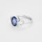Bague 53 Bague en or blanc, saphir et diamants 58 Facettes LJ22-77