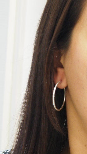 Boucles d'oreilles Créoles En Or Blanc Et Diamants 58 Facettes 31740