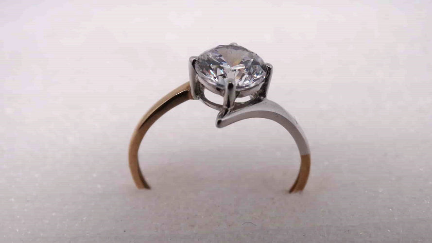Bague 56 Bague solitaire or et Oxyde de Zirconium 58 Facettes 13071