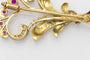 Gold brooch, bouquet of flowers with synthetic rubies and diamonds, first half of the 20th century. 58 Facettes 10832