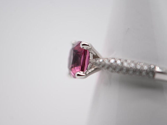 Bague 54 Bague Or Blanc Diamants et Saphir 58 Facettes