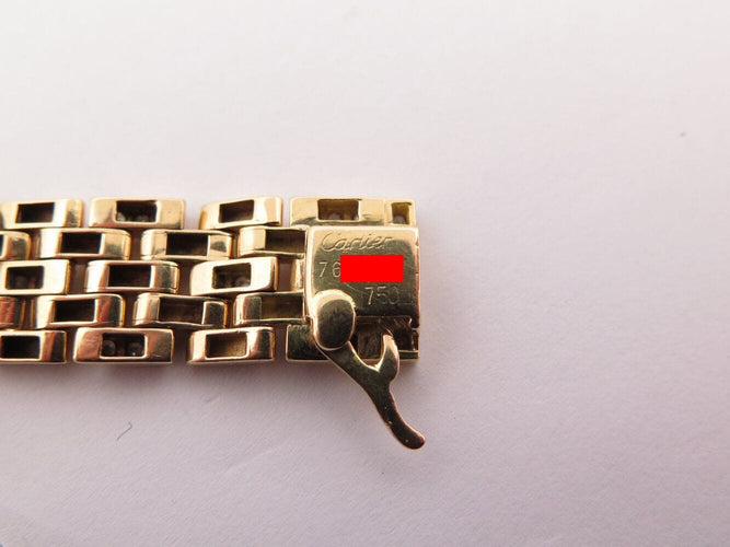 Bracelet bracelet CARTIER panthere 5 rangs diamants 1.58ct 18cm or jaune 18k 40gr 58 Facettes 270499