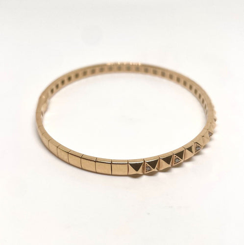 Bracelet Bracelet jonc ouvrant or rose et petits diamants 58 Facettes