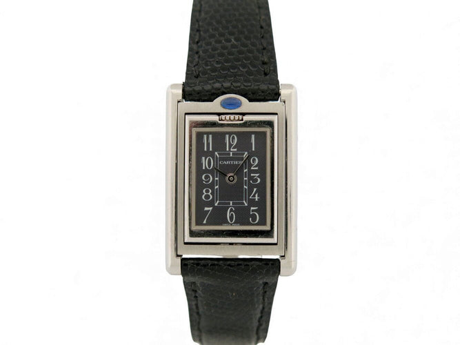 Montre vintage montre CARTIER tank basculante 2386 quartz 32 mm en acier tilting 58 Facettes 271152