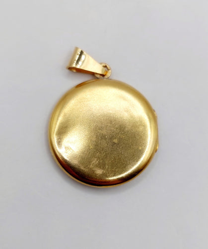 Pendentif Pendentif porte-photo Art nouveau en or 18k, couronne de fleurs et diamant 58 Facettes A06569