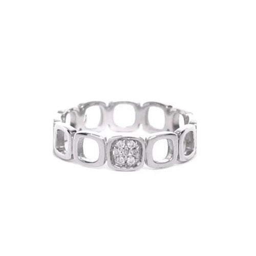 Bague 50 DINH VAN - Bague or blanc et diamants 58 Facettes 99868
