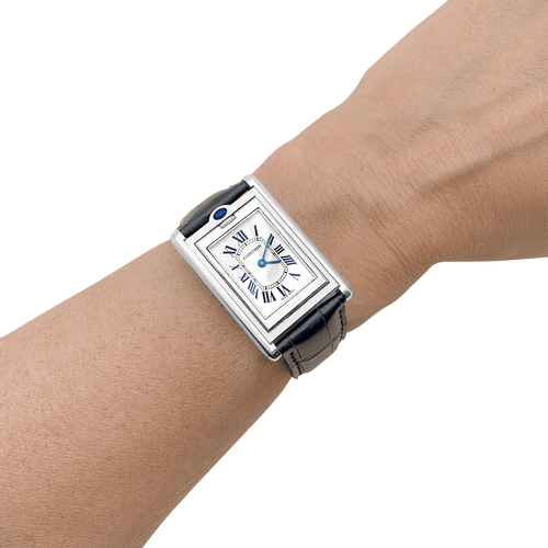 Montre Montre Cartier, "Tank Basculante", acier, cuir. 58 Facettes 34713