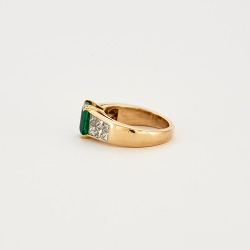 Bague 51 Bague émeraude & brillants or jaune 58 Facettes 2274279
