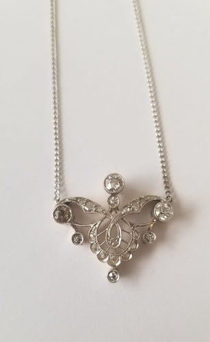 Collier Collier Art Déco en or blanc 18k et diamants 58 Facettes