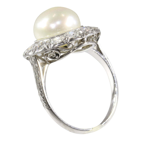 Bague 51 Perle du passé : une bague de fiançailles sertie de diamants datant des années 1930 58 Facettes 16046-0020