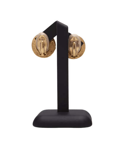 Boucles d'oreilles Chanel Acier Perle blanche