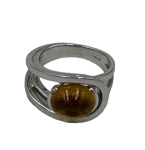 Bague 54 FRED - Bague or blanc Citrine 58 Facettes