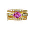 Bague 53 Bague jonc bandeau or jaune, saphir rose, diamants. 58 Facettes AB631