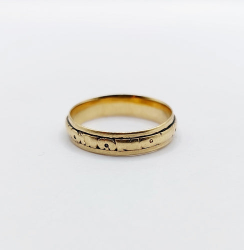 Bague 50.5 Bague jonc alliance motifs géométriques vintage en or 14k 58 Facettes A06567