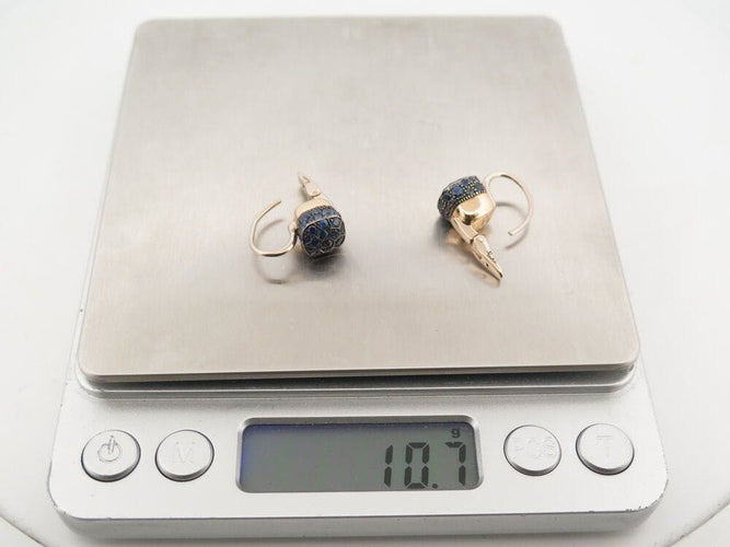 Boucles d'oreilles boucles d'oreilles POMELLATO nudo or rose 18k saphirs bleus 2.2ct s 58 Facettes 266335