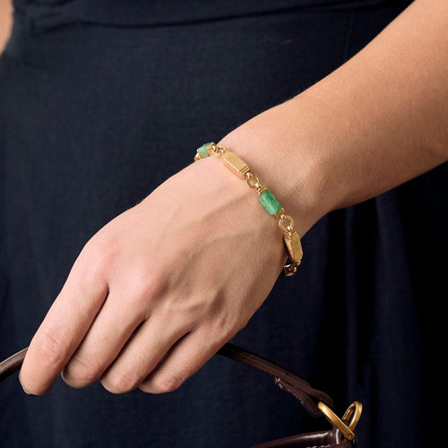 Bracelet Bracelet en or jaune et amazonite 58 Facettes NAR0552