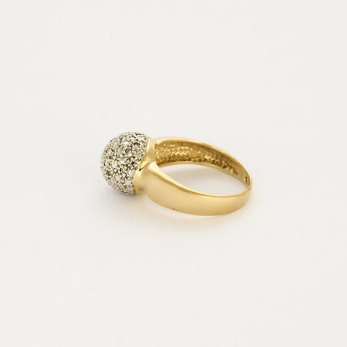 Bague 52.5 Bague dôme en or jaune et or blanc 18K 58 Facettes CAL2280