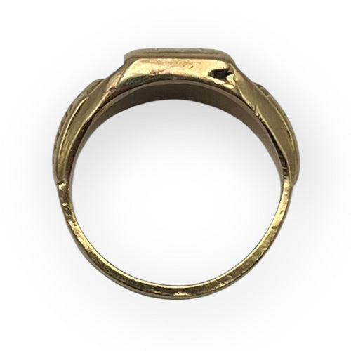 Bague 49 Bague chevalière à motifs en or jaune 18k 58 Facettes 149053861