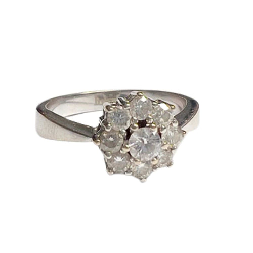 Bague 54 Bague design contemporain du XXème siècle en or avec diamants 58 Facettes Q86B