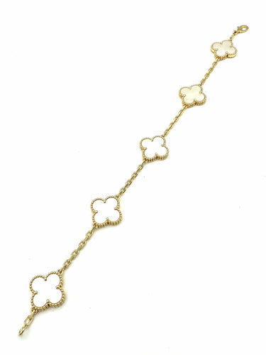 Bracelet VAN CLEEF & ARPELS. Collection "Alhambra vintage", bracelet or jaune et nacre 58 Facettes