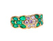 Bague 53 Bague jonc en or jaune, émeraudes navettes et diamants 58 Facettes AB576 bis