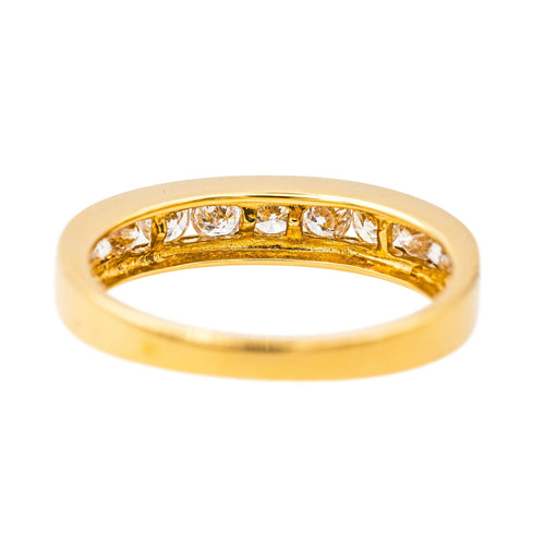 Bague 54 Bague  Demi alliance  Or jaune Diamant 58 Facettes 4084160CN