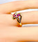 Bague 51 Bague or jaune 3 rubis navettes 58 Facettes AB649