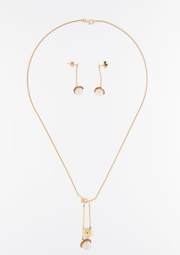 Collier CACHAREL Parure de Bijoux Collier et Boucles d'Oreilles Or Jaune et Perles 58 Facettes