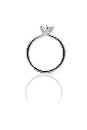 Bague 50 Solitaire Platine Diamant Princesse 58 Facettes