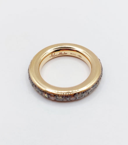 Bague 51 Pomellato - Alliance Iconica en or rose 18k et diamants bruns 58 Facettes A06511
