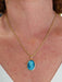 Pendentif Pendentif or jaune agate bleue camée 58 Facettes 092031