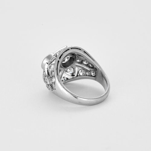 Bague 52.5 Bague dôme platine et diamants 58 Facettes 240367