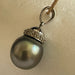 Pendentif Pendentif or blanc diamant perle grise naturelle 58 Facettes