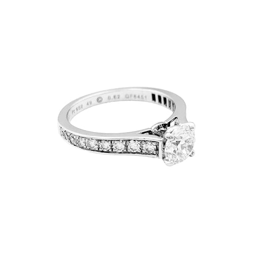 Bague 49 Bague Cartier, "Solitaire 1895" platine et diamants. 58 Facettes 35140