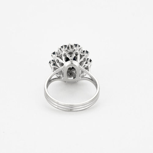 Bague Bague Marguerite en Or blanc 18k Saphir 58 Facettes NAR0342