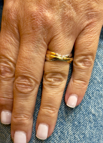 Wedding band 3 golds 18 carats 750/1000 