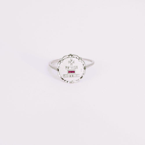 Bague 54 AUGIS - Bague vintage or blanc rubis diamant 58 Facettes