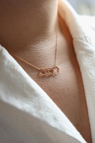 Collier Collier Ginette NY Tiny Five Circles On Chain Or rose 58 Facettes 2646742CN