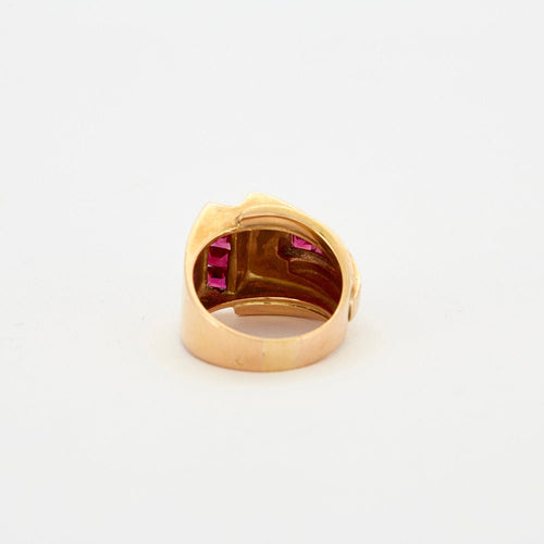 Ring Tank Yellow gold Ruby