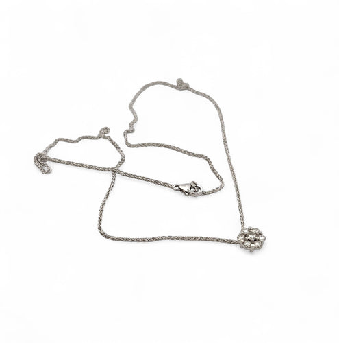 18-carat white gold necklace with diamond pendant Daisy 