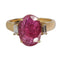 Bague 55 Bague or jaune, rubis non chauffé 5,23 carats avec Certificat 58 Facettes