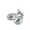Boucles d'oreilles Boucles d’oreilles en platine avec émeraudes goutte et diamants 58 Facettes