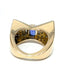 Bague Bague en or jaune et blanc avec saphir central et diamants 58 Facettes