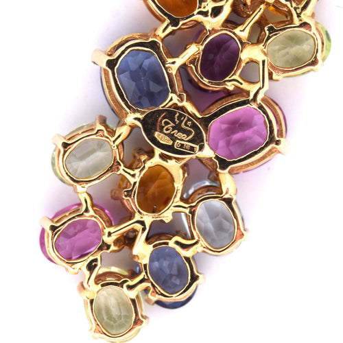 PENDENTE con COLLANA in ORO GIALLO 18 KT - FIRMATO ''TREA'' 58 Facettes